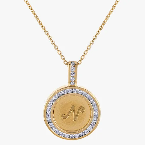 14K H-I/SI Custom Diamond Letter/Symbol Pendant Necklace