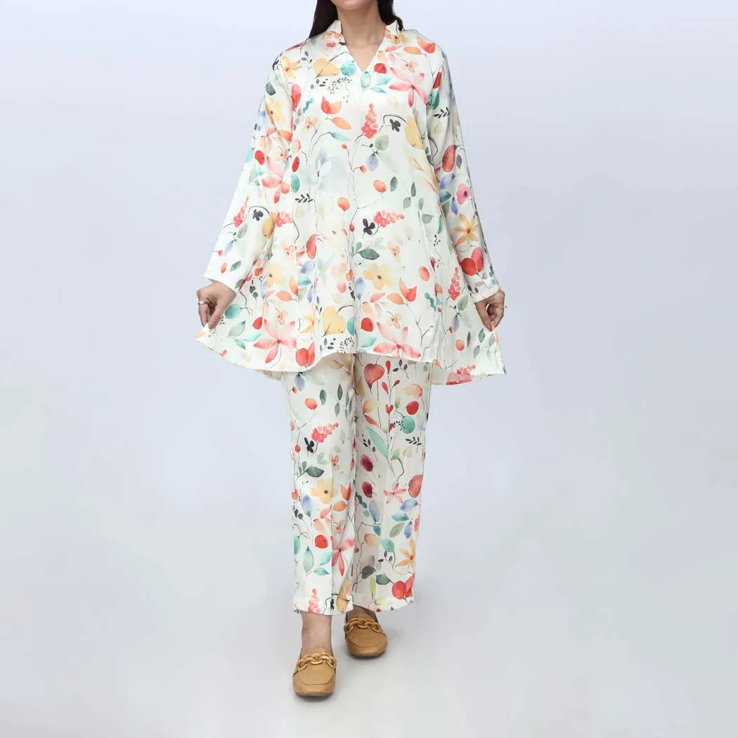 2PC- Printed Shamouse Silk Suit PS4117