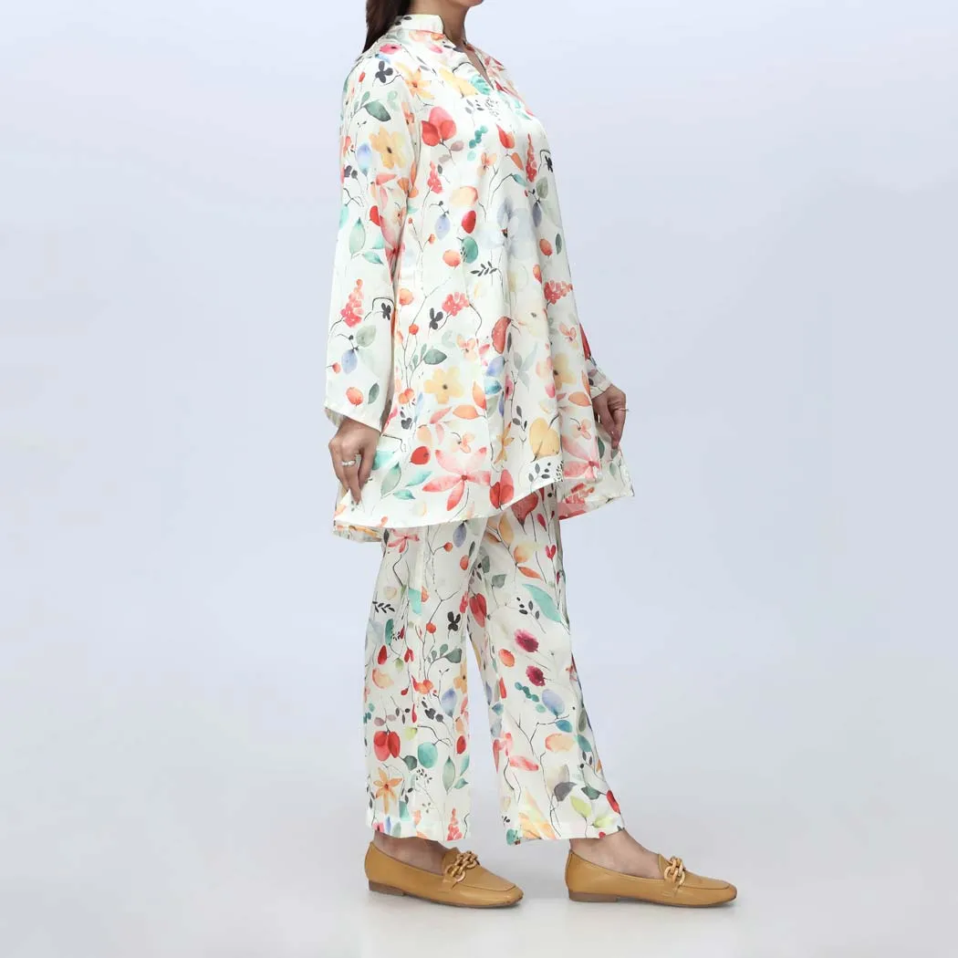 2PC- Printed Shamouse Silk Suit PS4117