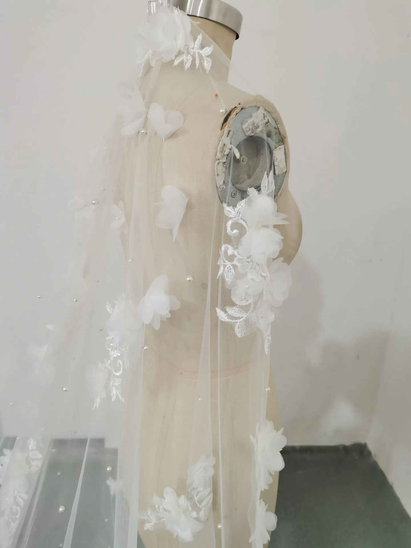 3D Flower Bridal Veil