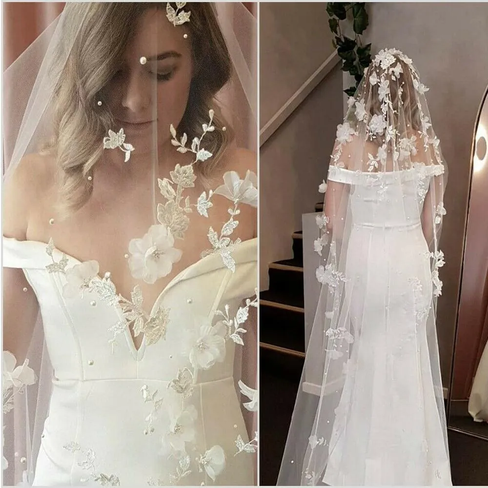 3D Flower Bridal Veil