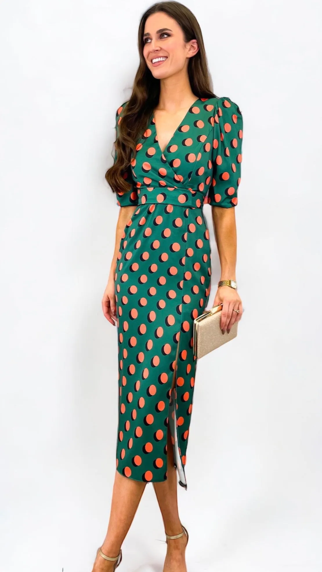 4-A1140 Ainsley Polka Pencil Dress