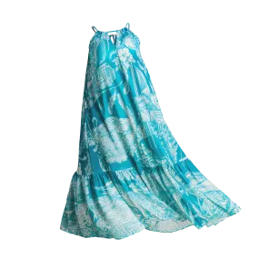 50TH INDEPENDENCE MAXI DRESS-AQUA