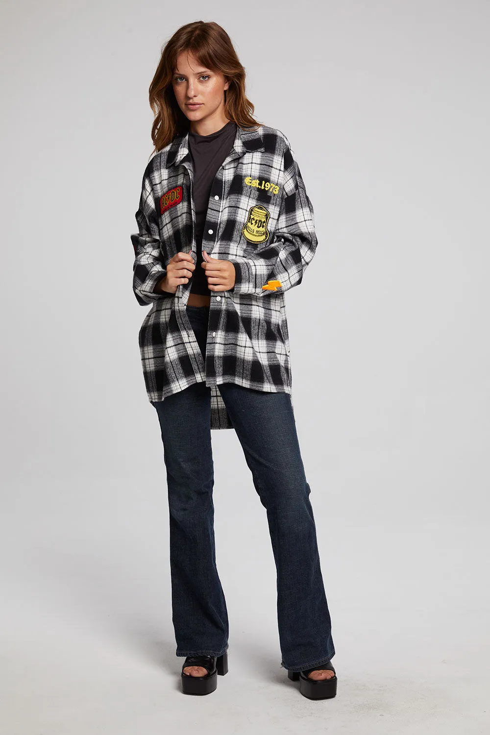 AC/DC High Voltage Flannel Button Down