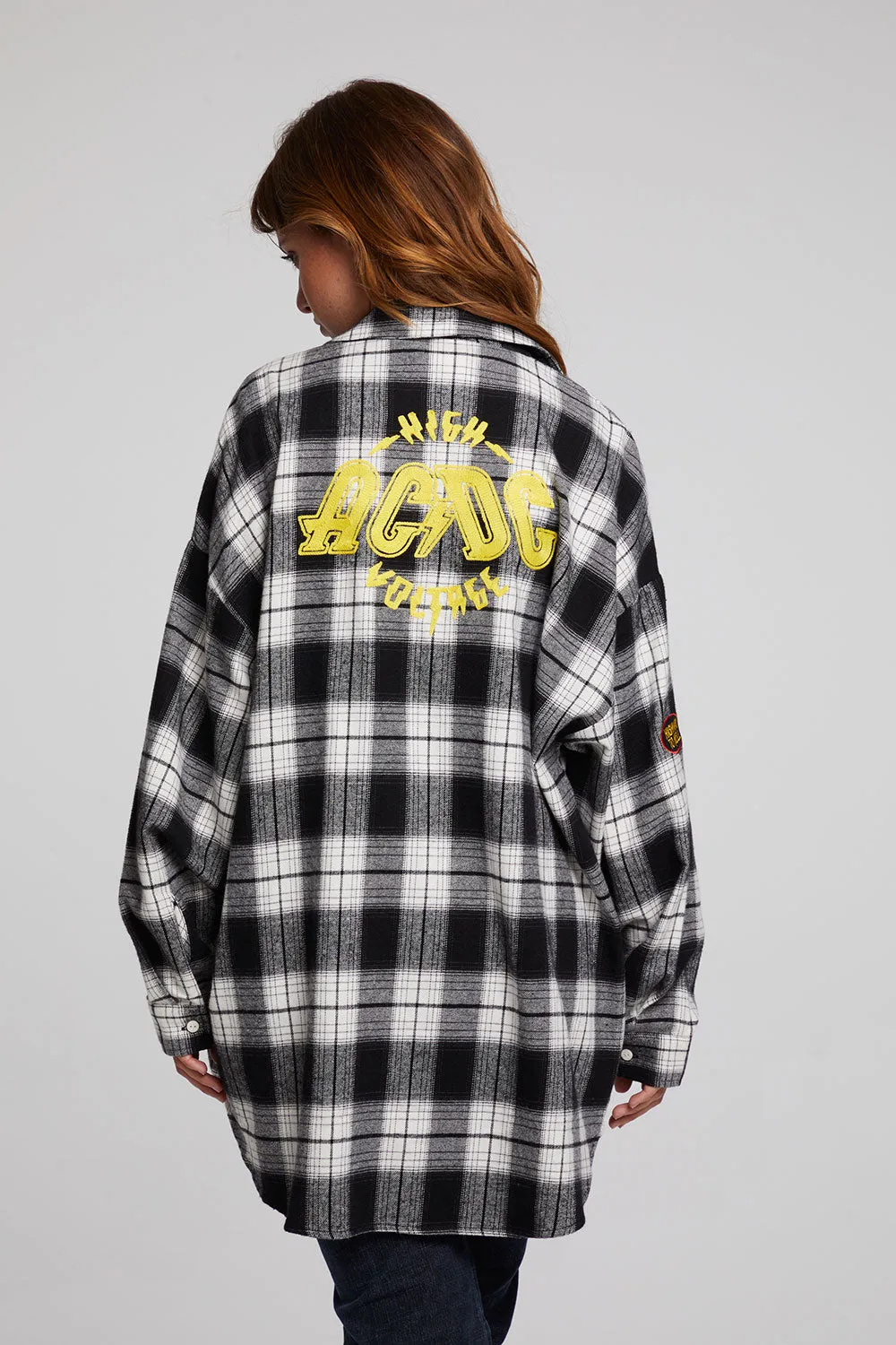 AC/DC High Voltage Flannel Button Down