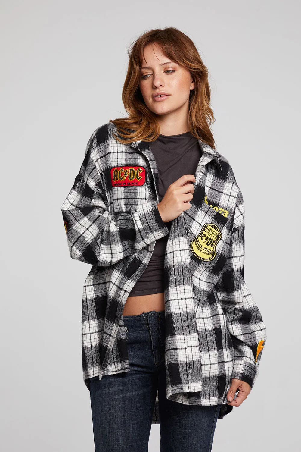 AC/DC High Voltage Flannel Button Down