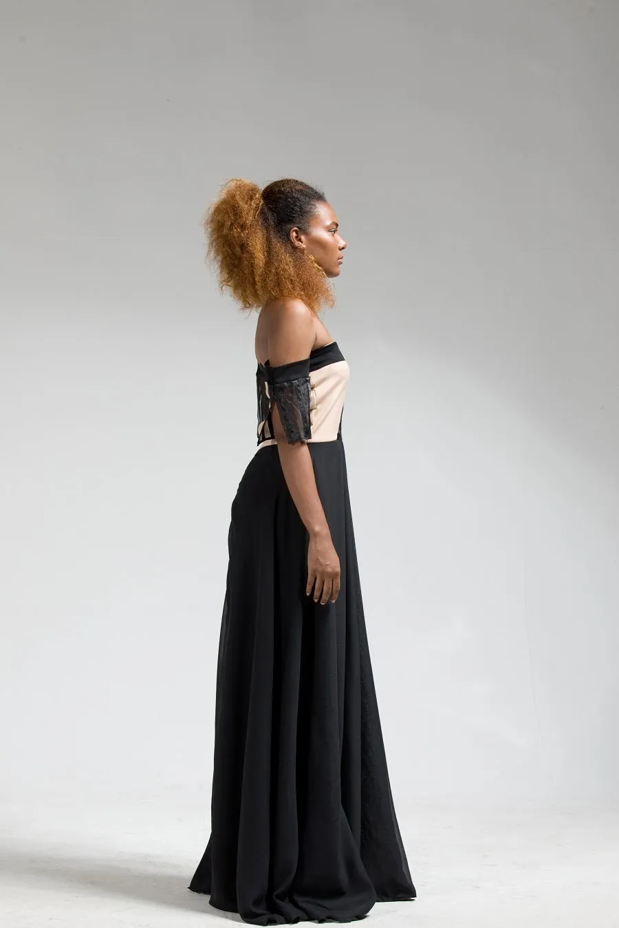 Adah Off Shoulder Maxi Dress - Black