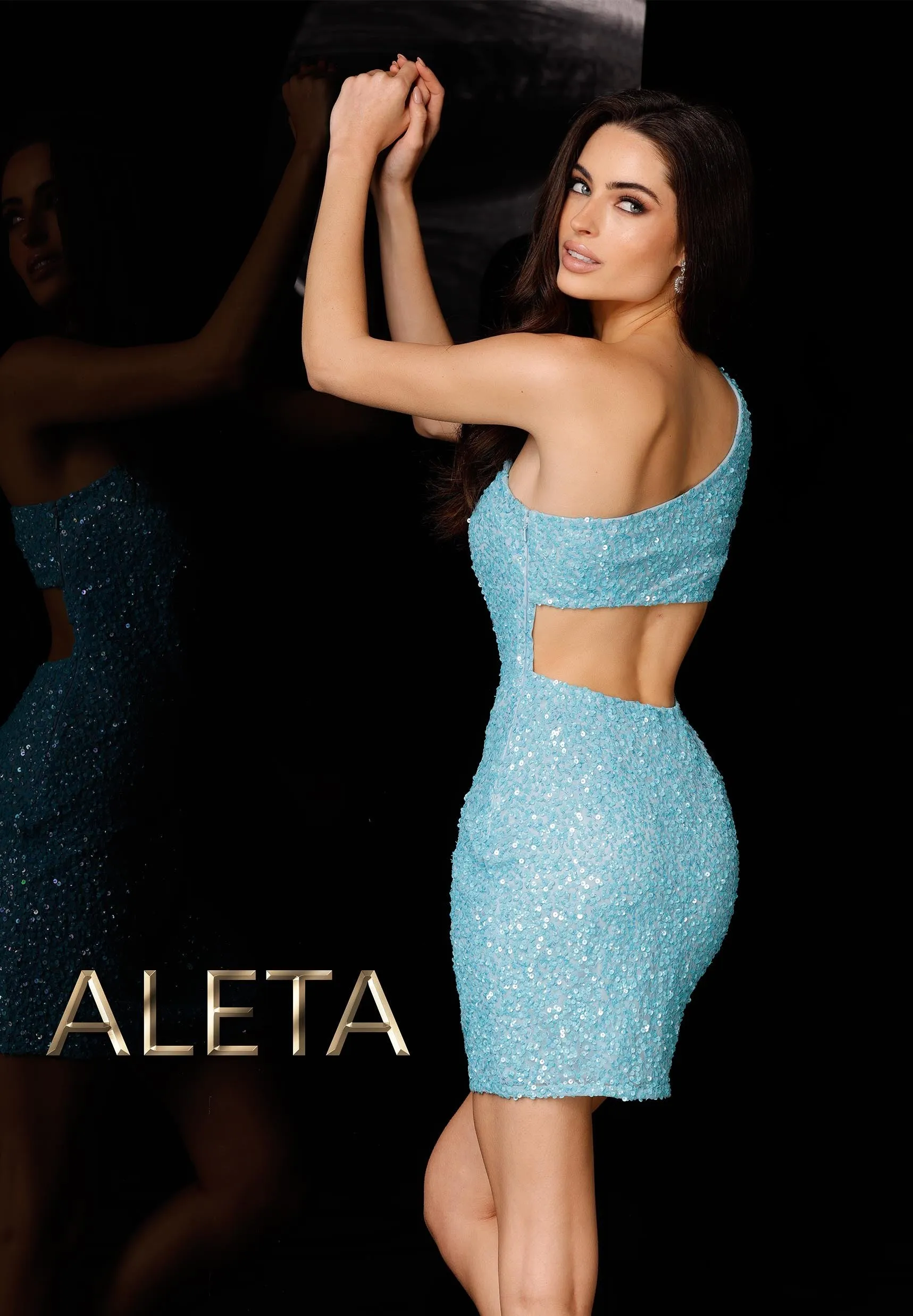 Aleta 751 Sequin Short Cocktail Party Dress