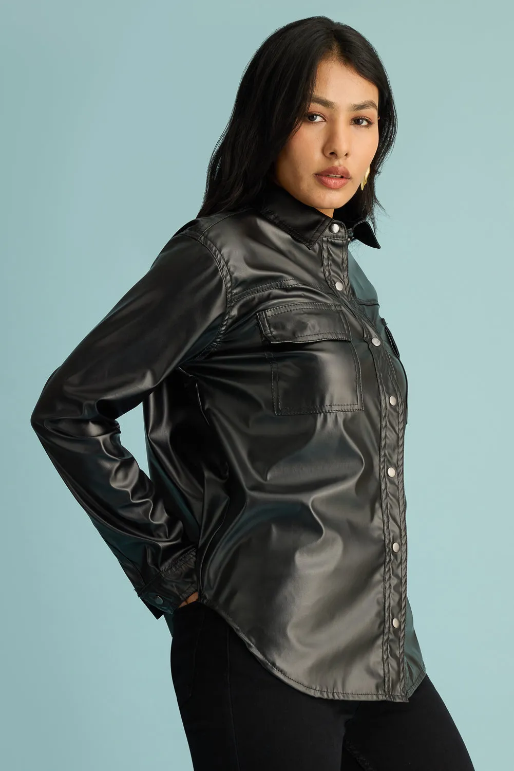 Apocalypse Black Leather Shirt