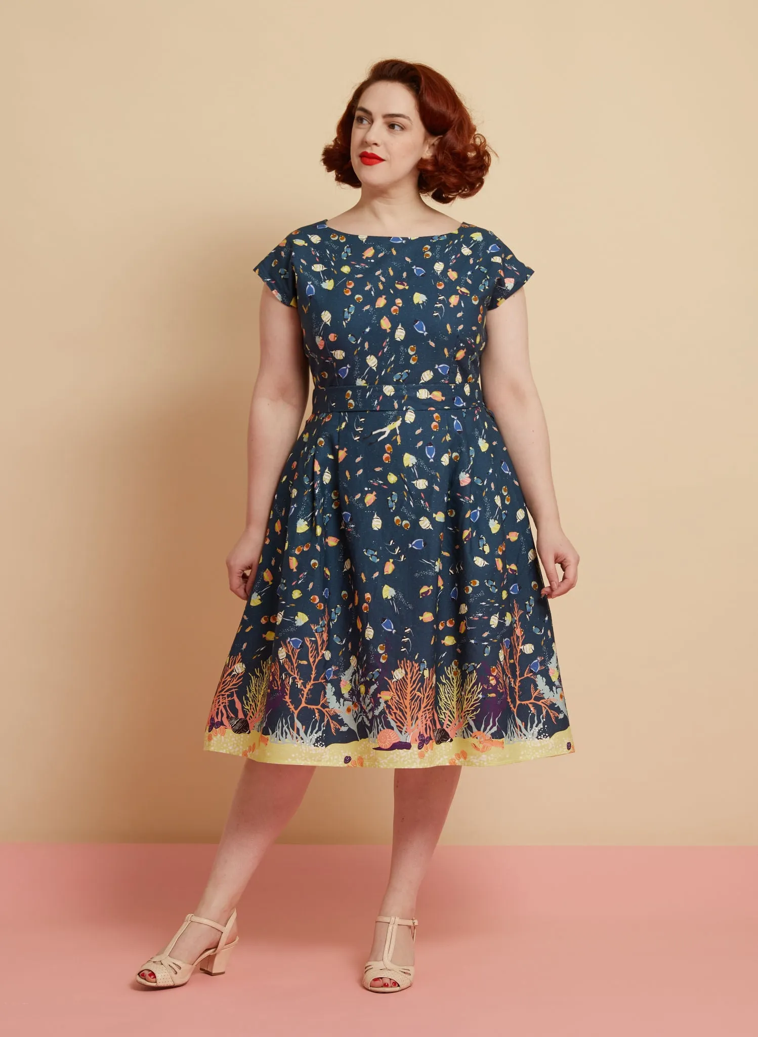 Beatrice Dress - Teal Under The Sea