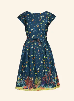 Beatrice Dress - Teal Under The Sea