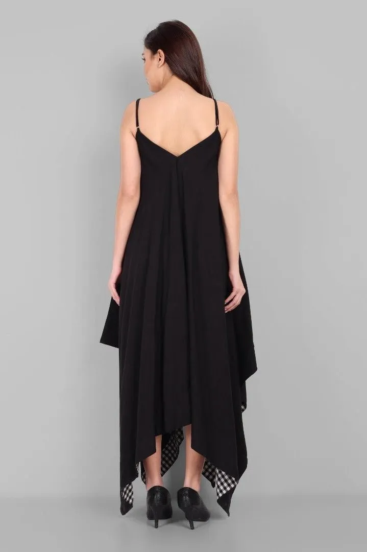 Black Long Alisha Handkerchief Dress