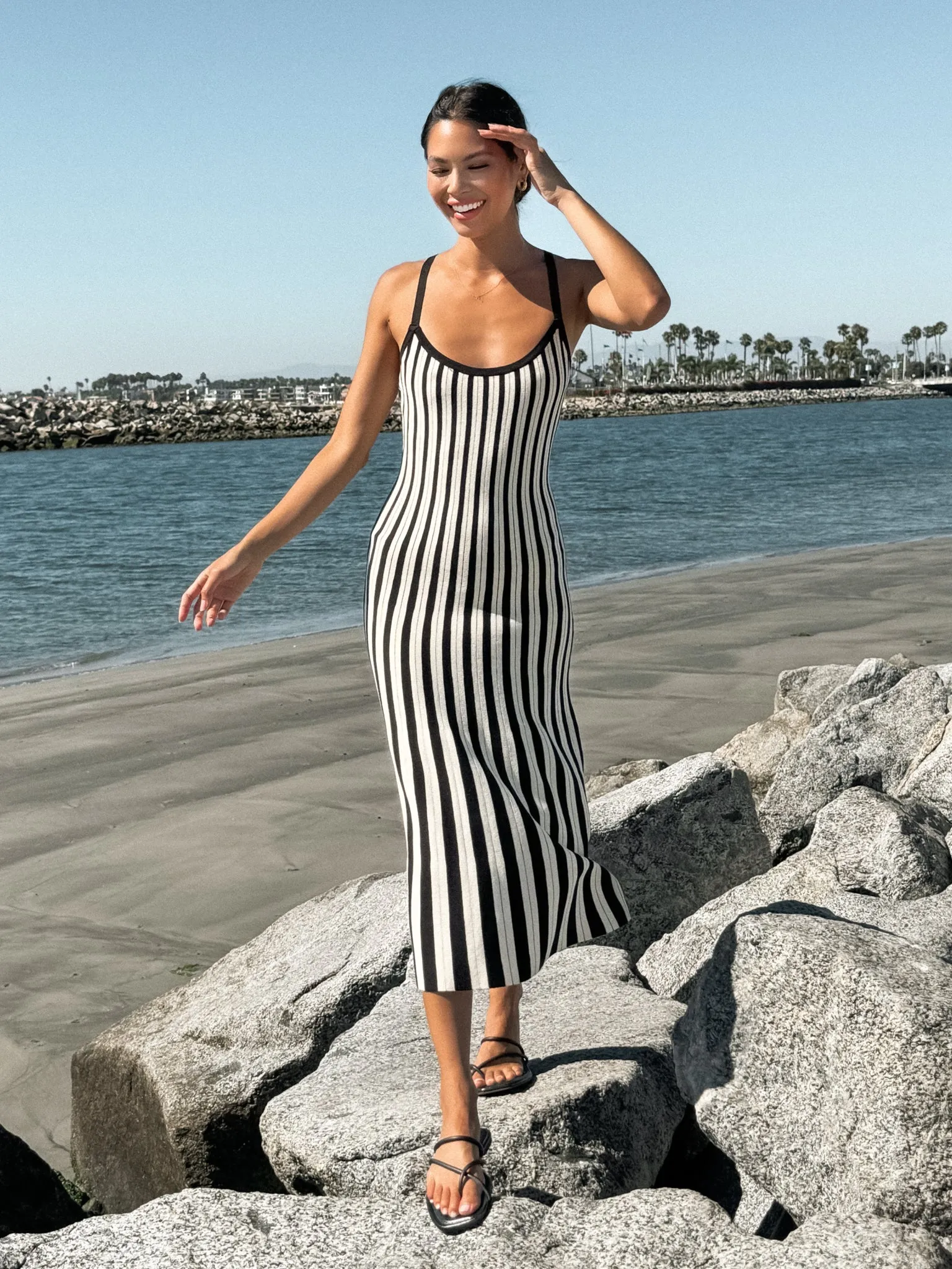 Blair Stripe Knit Midi Dress