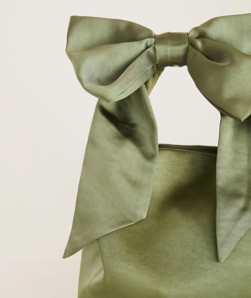 Bow Detail Satin Pouch Bag