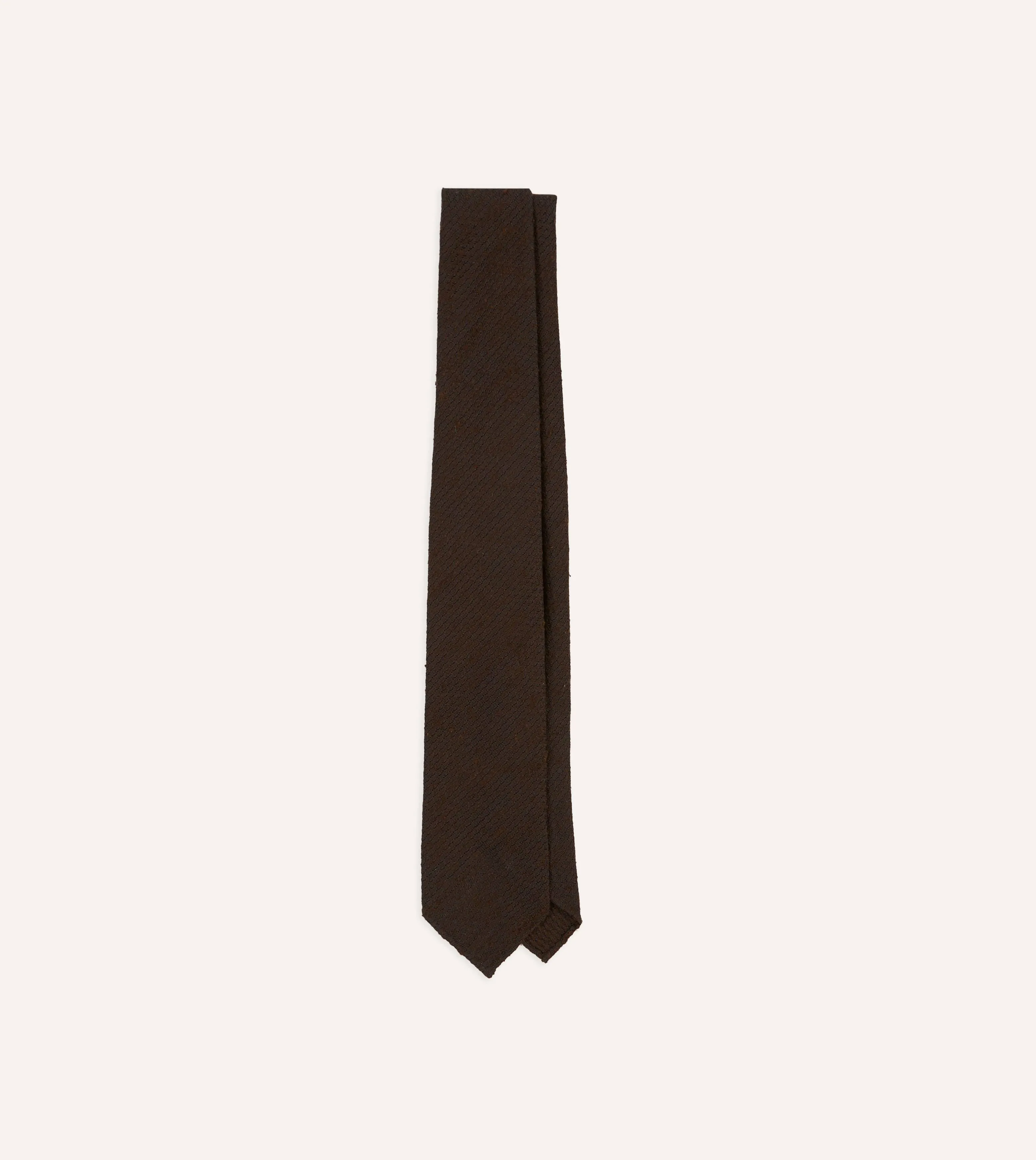 Brown Shantung Silk Hand-Rolled Tie