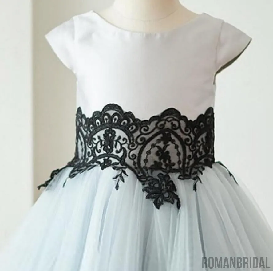 Cap Sleeves Tulle With Lace Lovely Beautiful Cheap Short  Wedding Flower Girl Dresses, FG0093