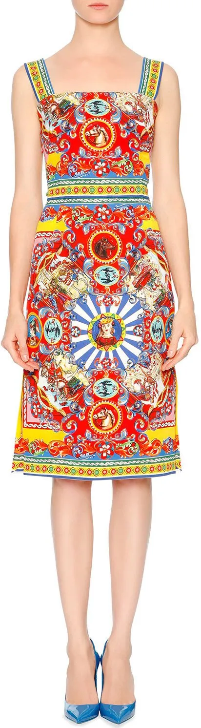 'Carretto' Printed Sleeveless dress