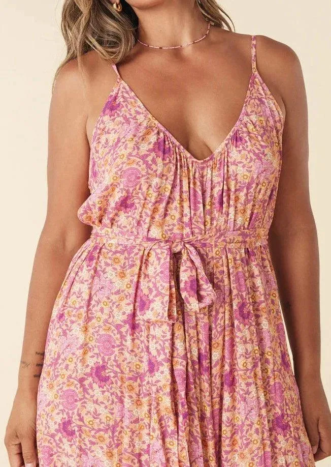 Cha Cha Village Strappy Maxi Dress in Sunrise