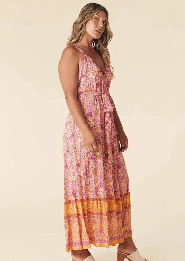 Cha Cha Village Strappy Maxi Dress in Sunrise