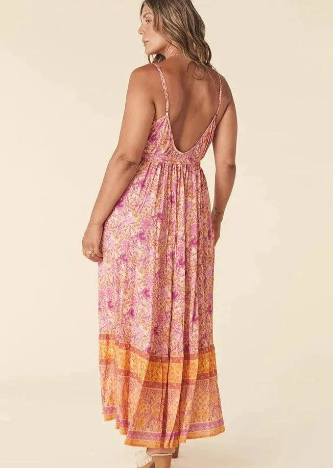 Cha Cha Village Strappy Maxi Dress in Sunrise