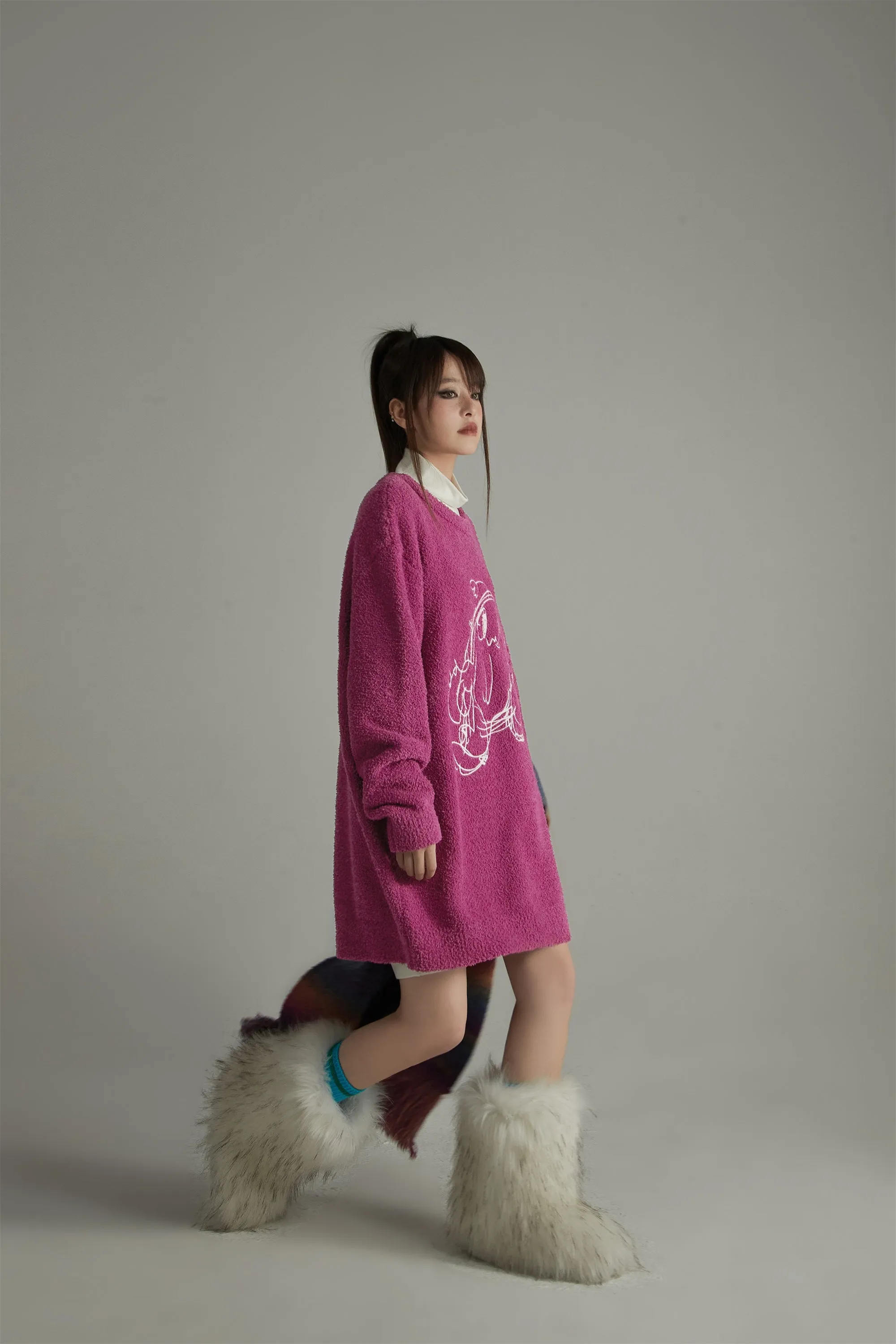 Character Embroidered Fleece Dress