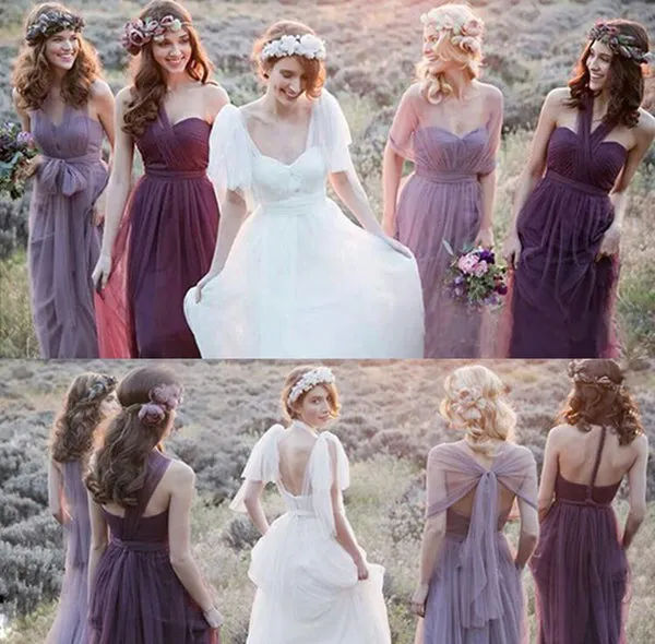 Cheap Charming Bridesmaid Dresses,Tulle Long Wedding Party Dresses, BD35