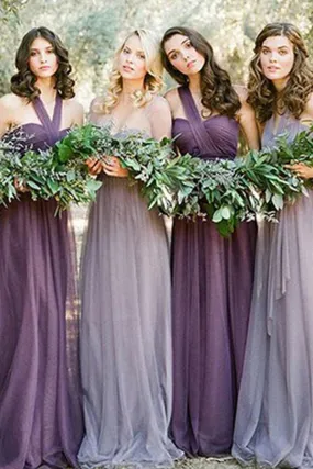 Cheap Charming Bridesmaid Dresses,Tulle Long Wedding Party Dresses, BD35