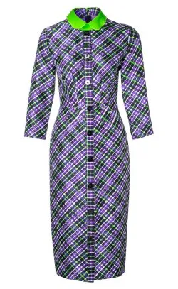 Checked Purple Dress