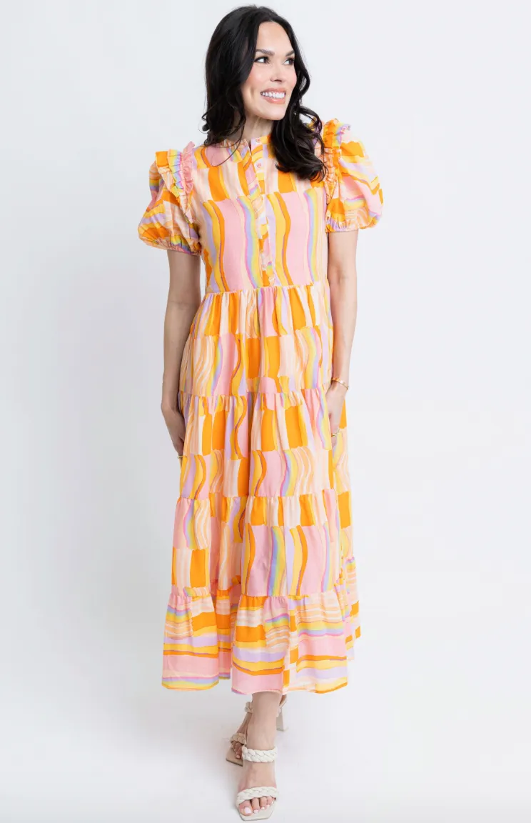 Citrus Grove Ruffle Maxi