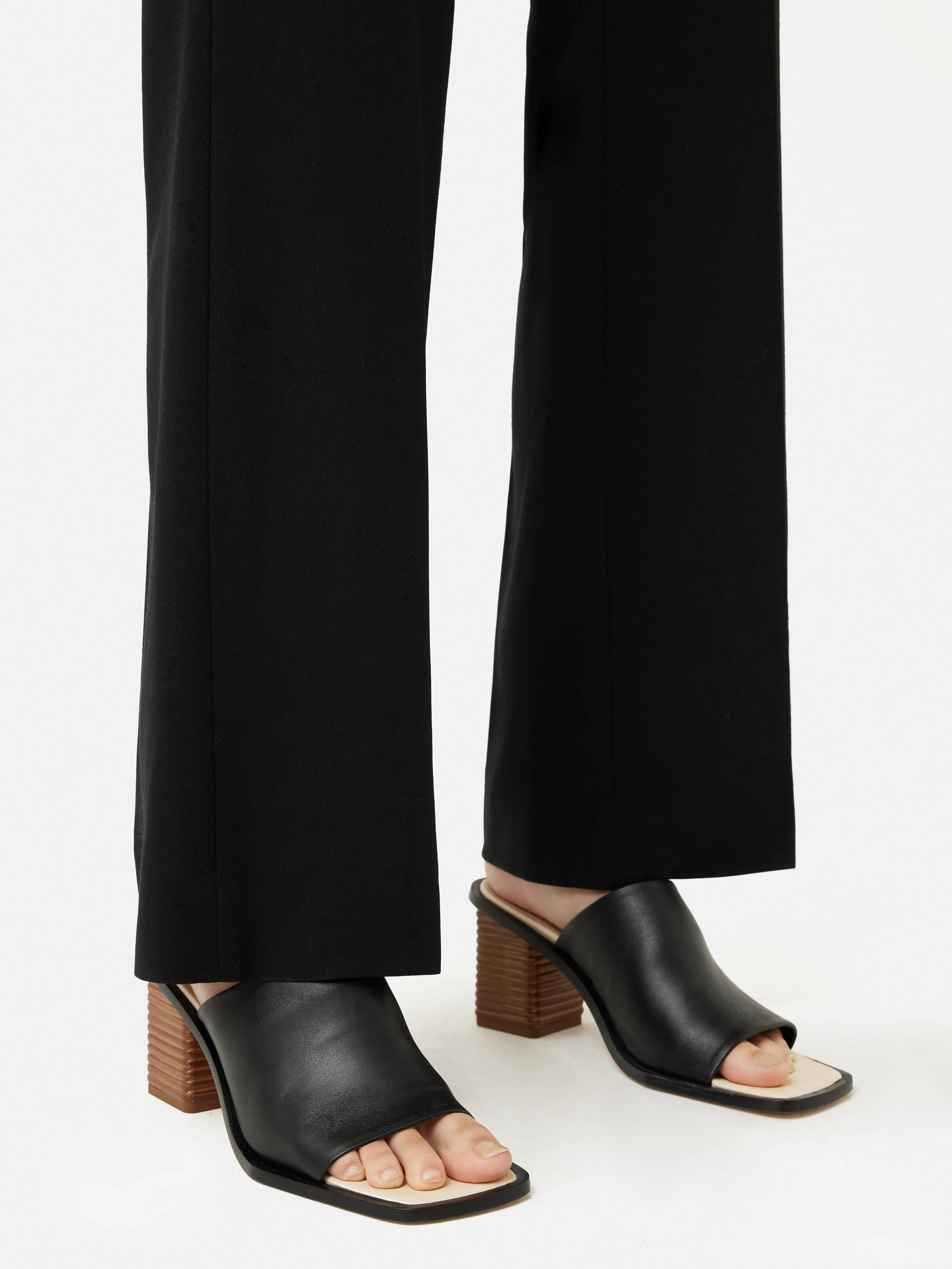 Coop Stacked Heel Leather Mule | Black