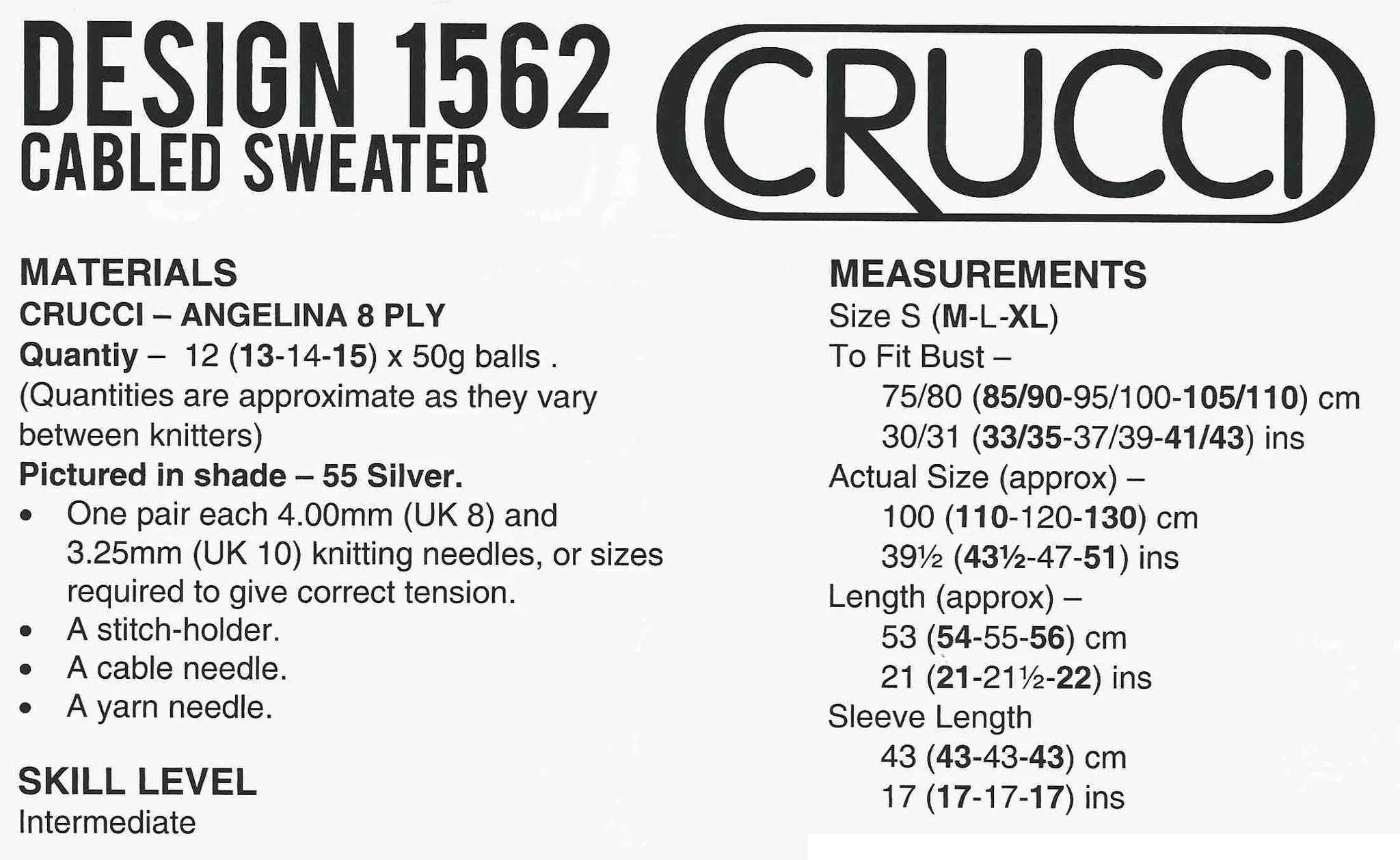 CRUCCI LEAFLET 1562