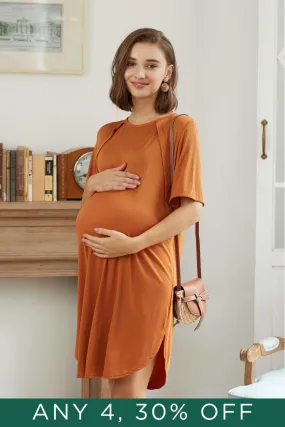 Destinee Short Sleeve Nursing Dress Marigold