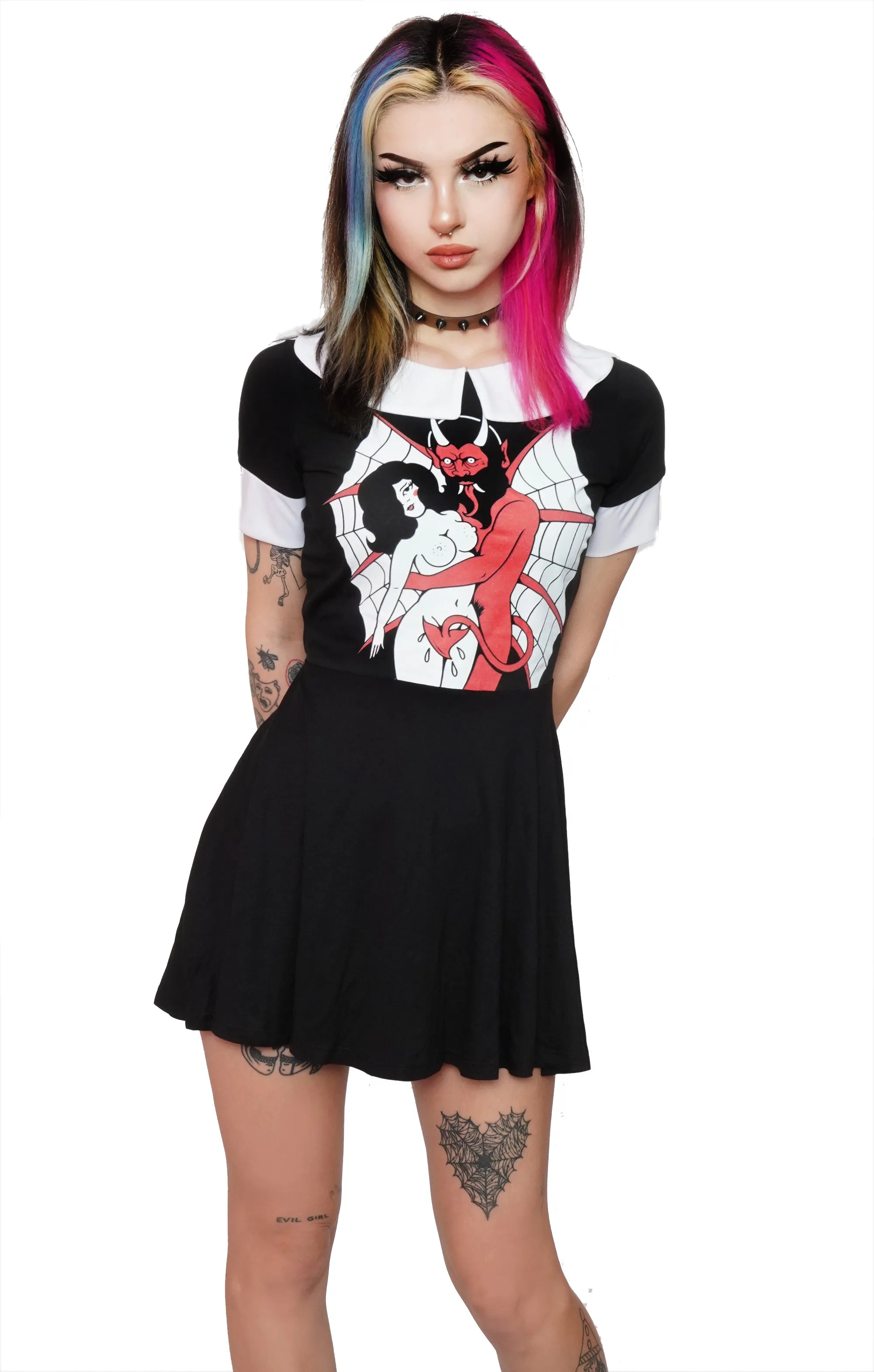 Devil Girl Collar Baby Doll Dress