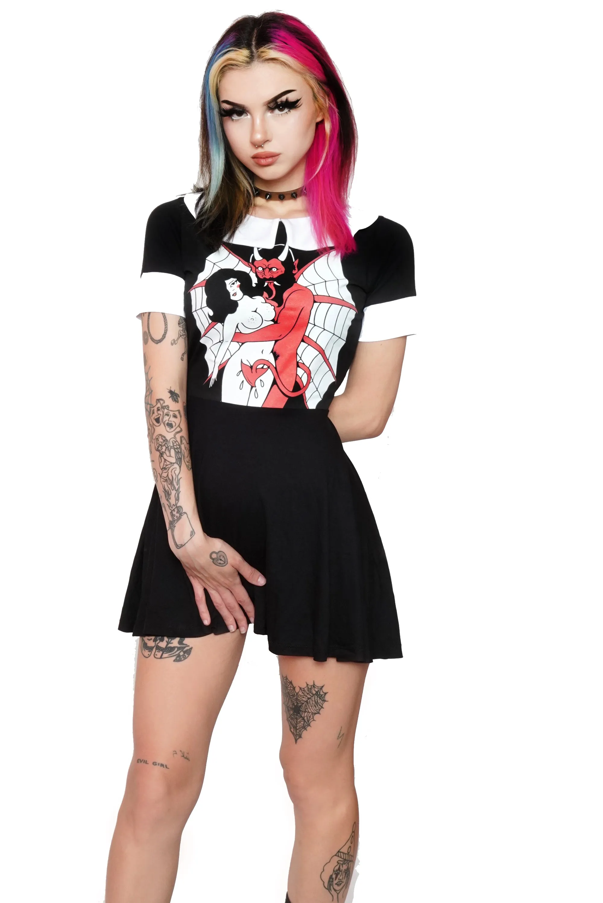 Devil Girl Collar Baby Doll Dress