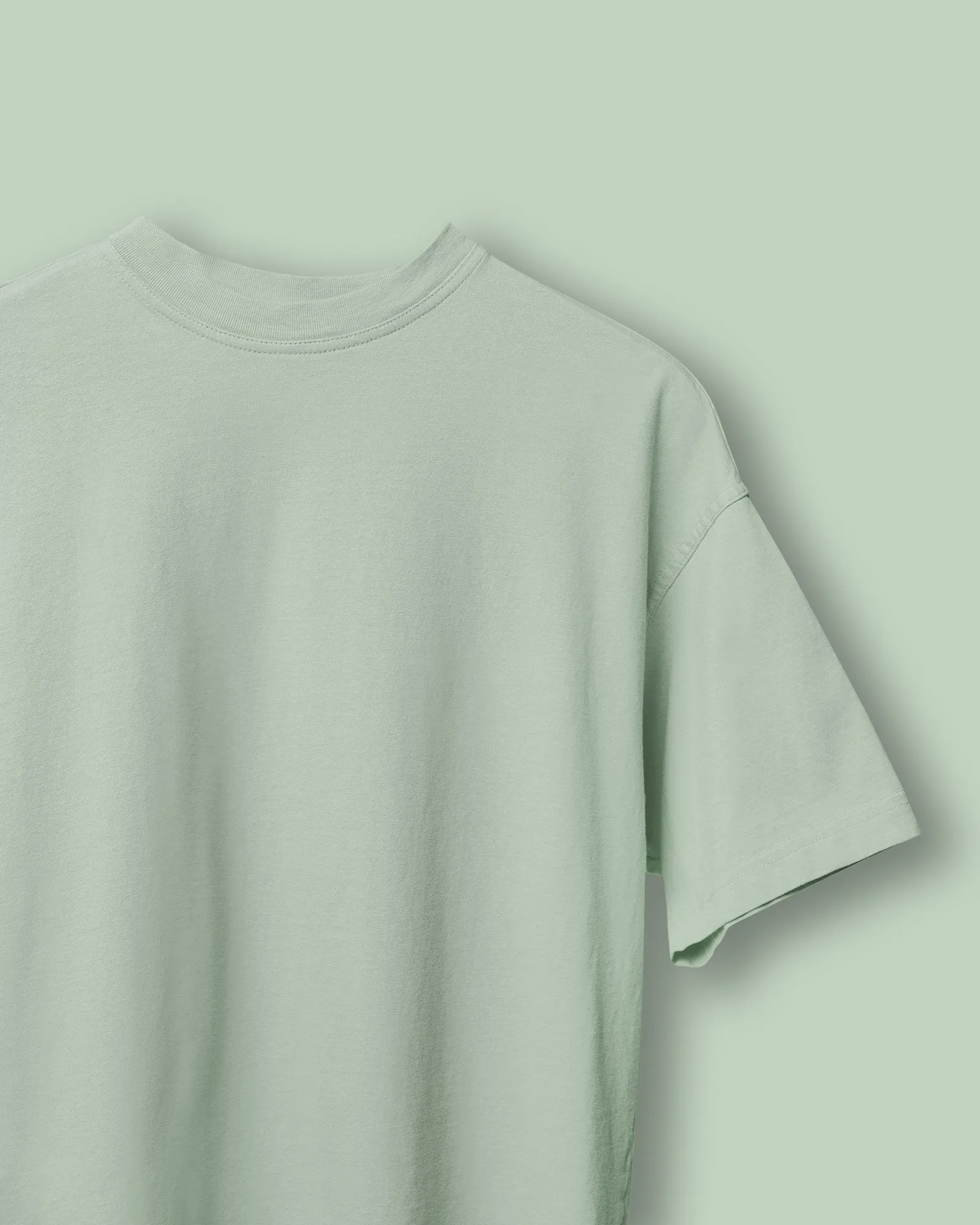 Drop Shoulder HW Crew Tee: Tiffany Green