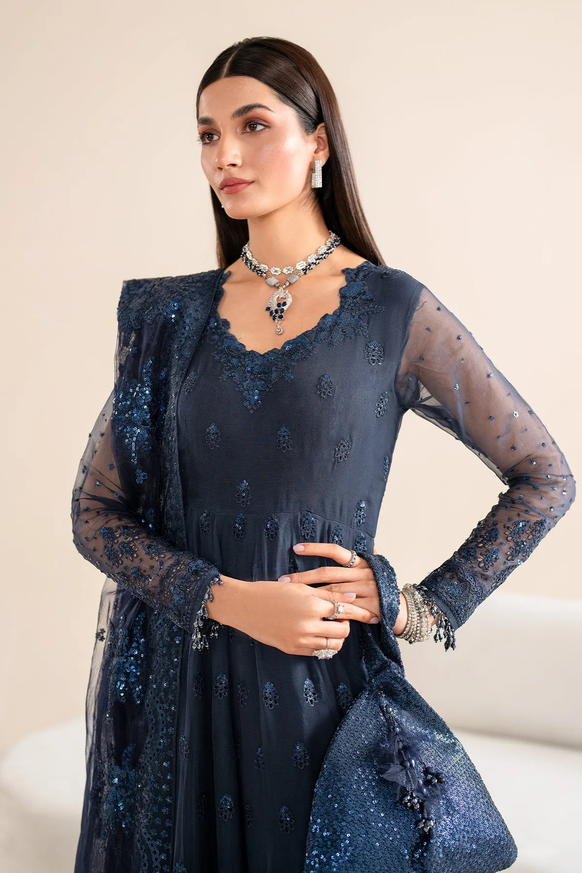 EMBROIDERED CHIFFON UF-617