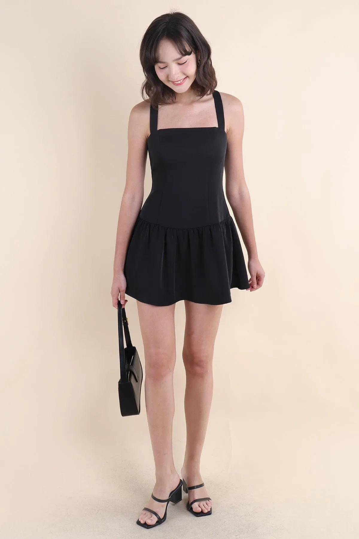 EMMY X BACK DRESS IN BLACK