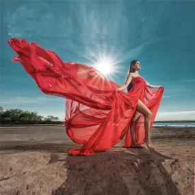 Extra Long Flowy Dress for Photoshoots