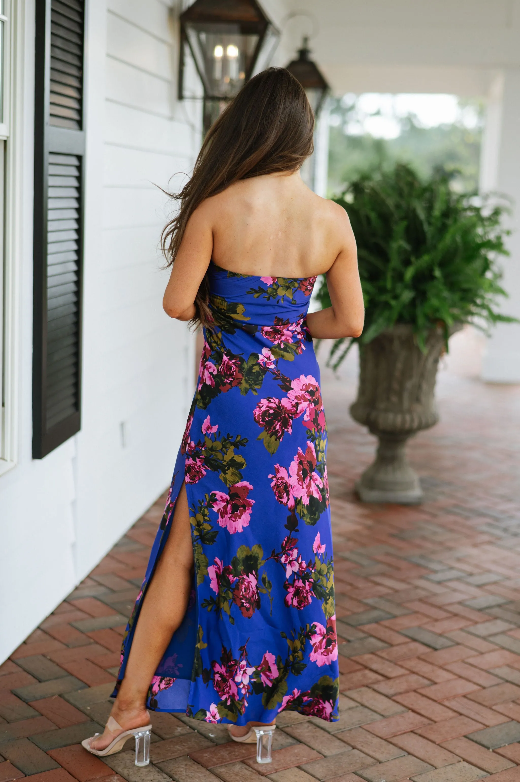 Ezra Strapless Dress-Midnight Floral