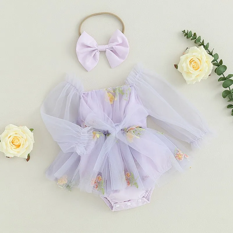 FAIRY Long-Sleeve Tulle Romper with Headband