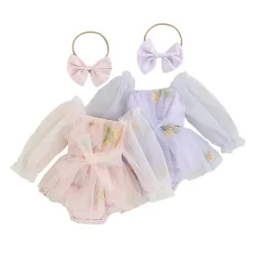 FAIRY Long-Sleeve Tulle Romper with Headband