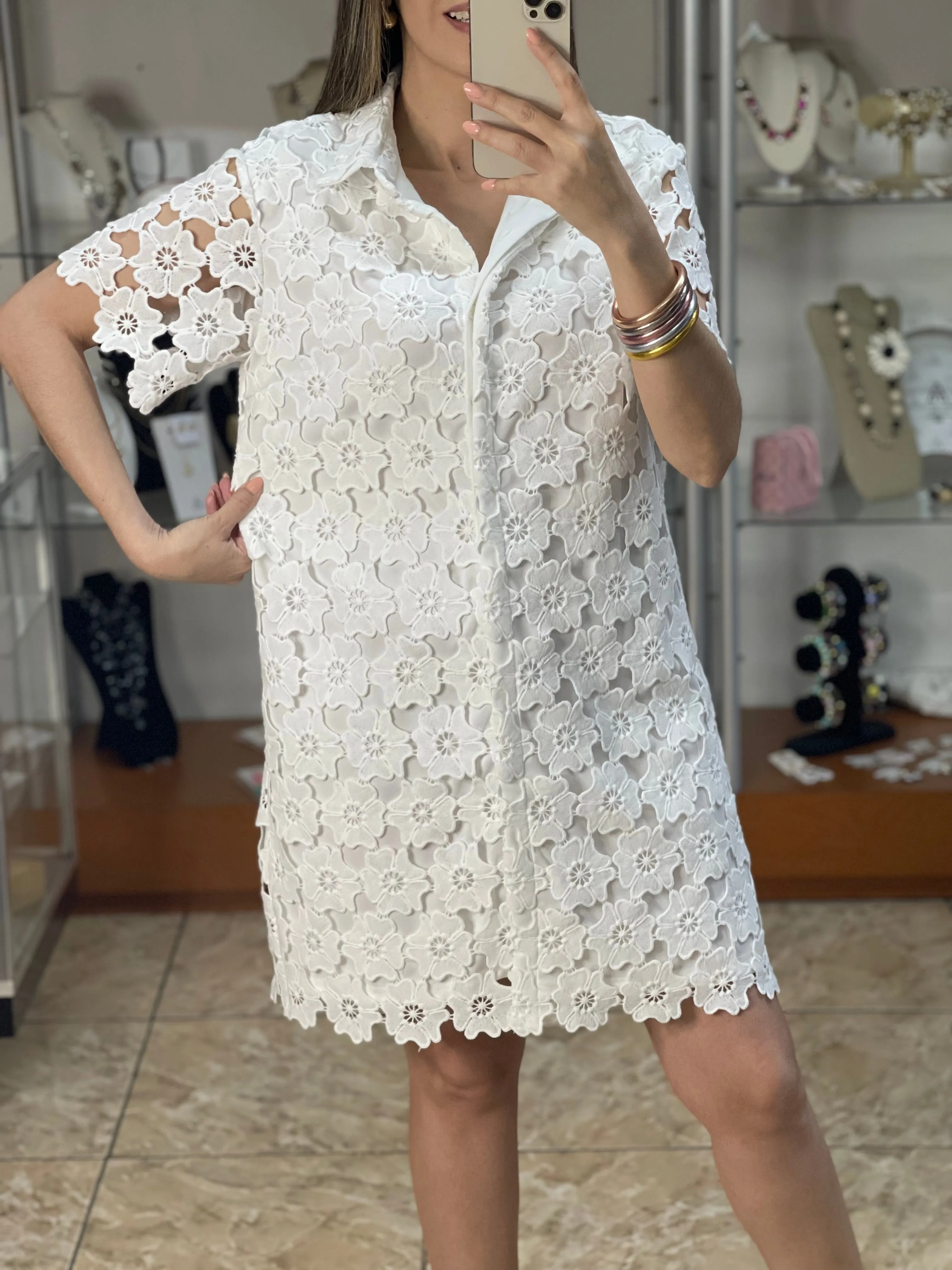 Floral Lace A-Line Dress