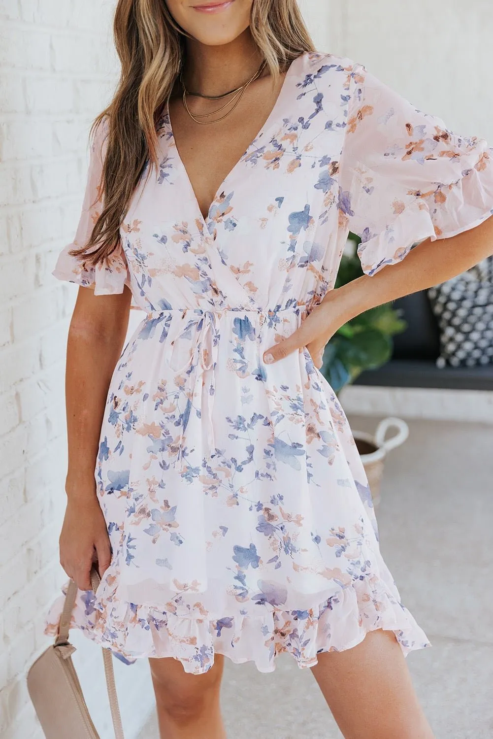 Floral Printed Ruffled Mini Dress