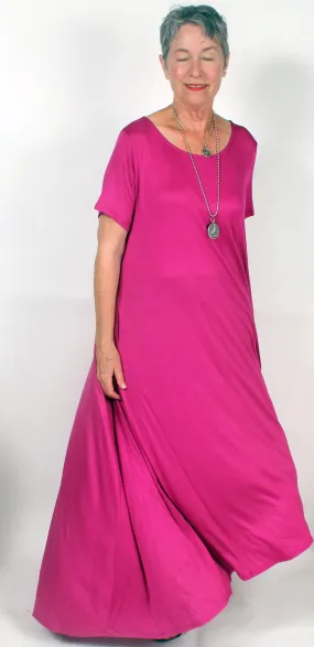 Fushia Sunheart Dress  Boho Hippie Chic Resort Wear Sml-5X