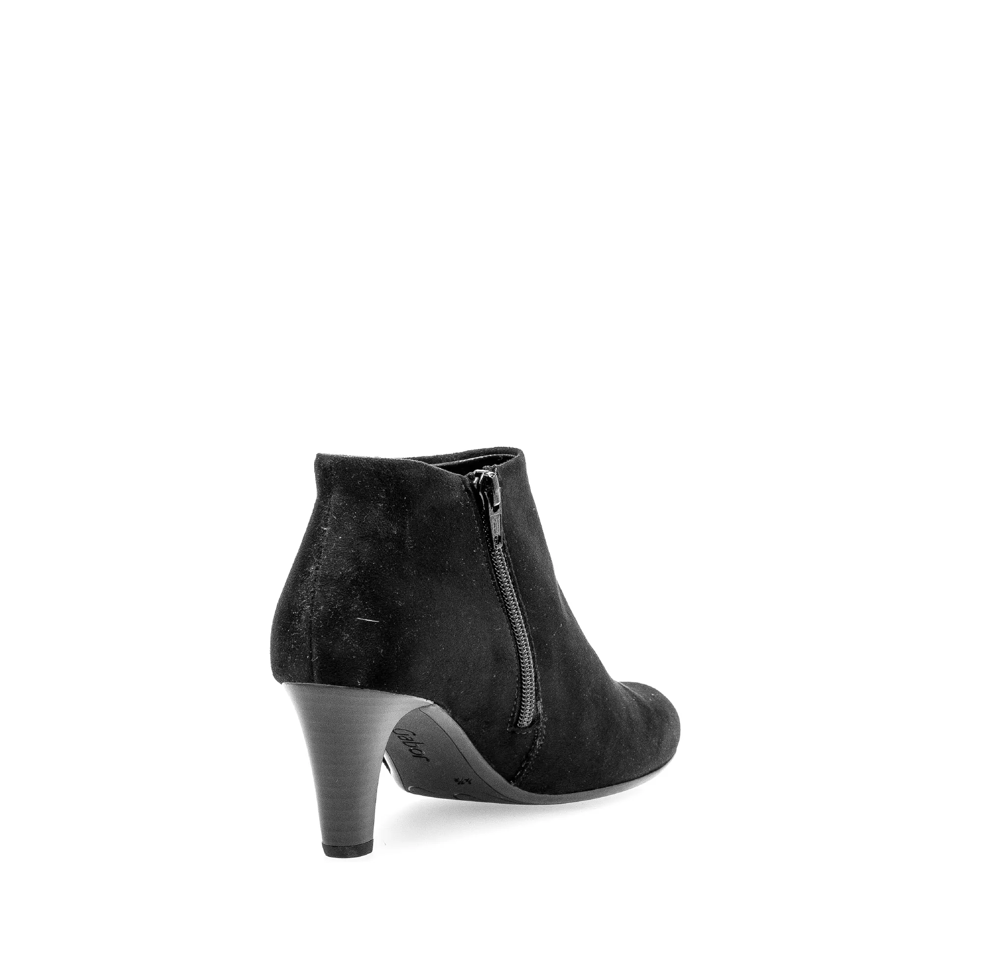 GABOR Black Suede Round Toe Low Heel Shoe Boot 85047