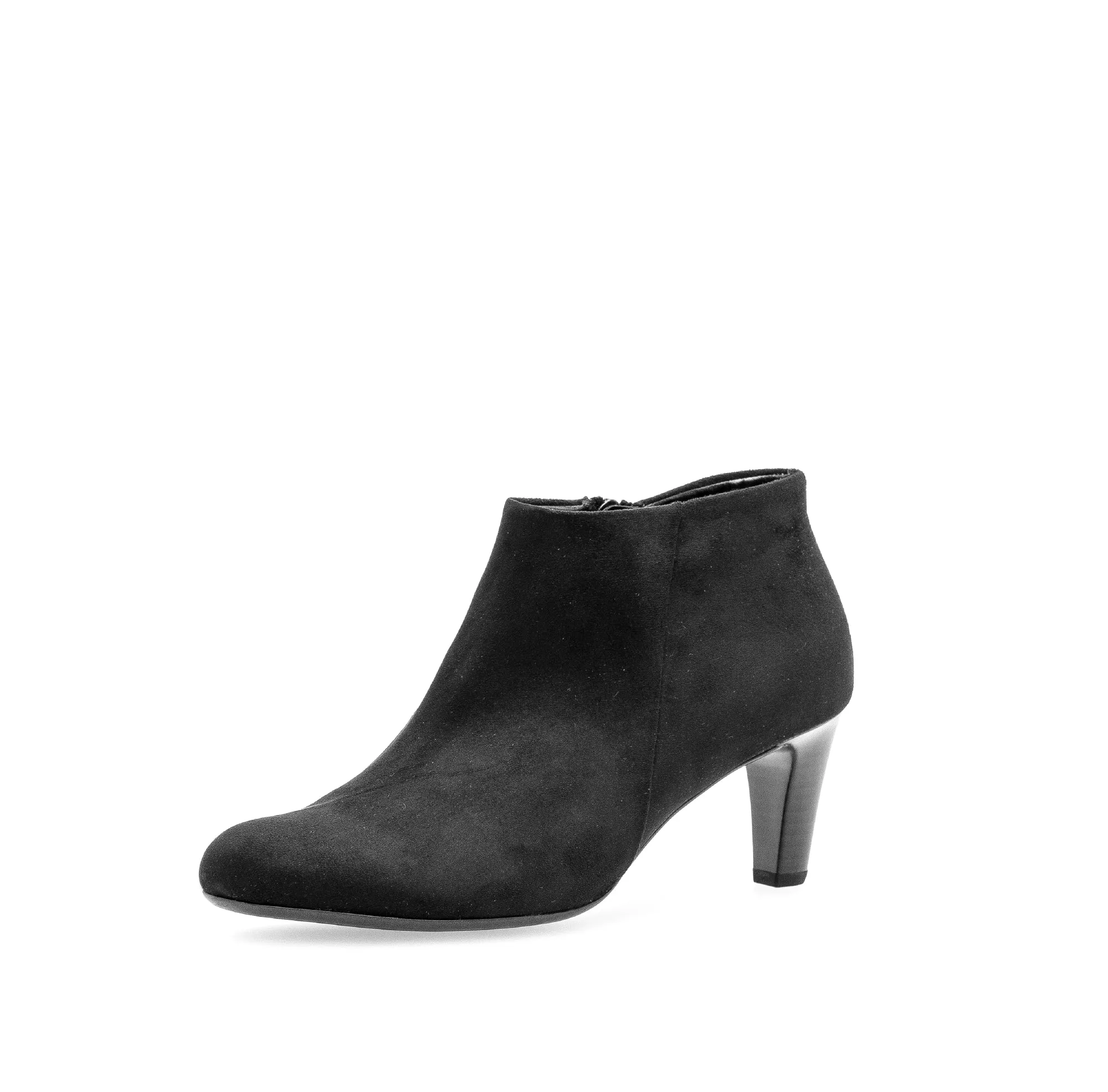 GABOR Black Suede Round Toe Low Heel Shoe Boot 85047