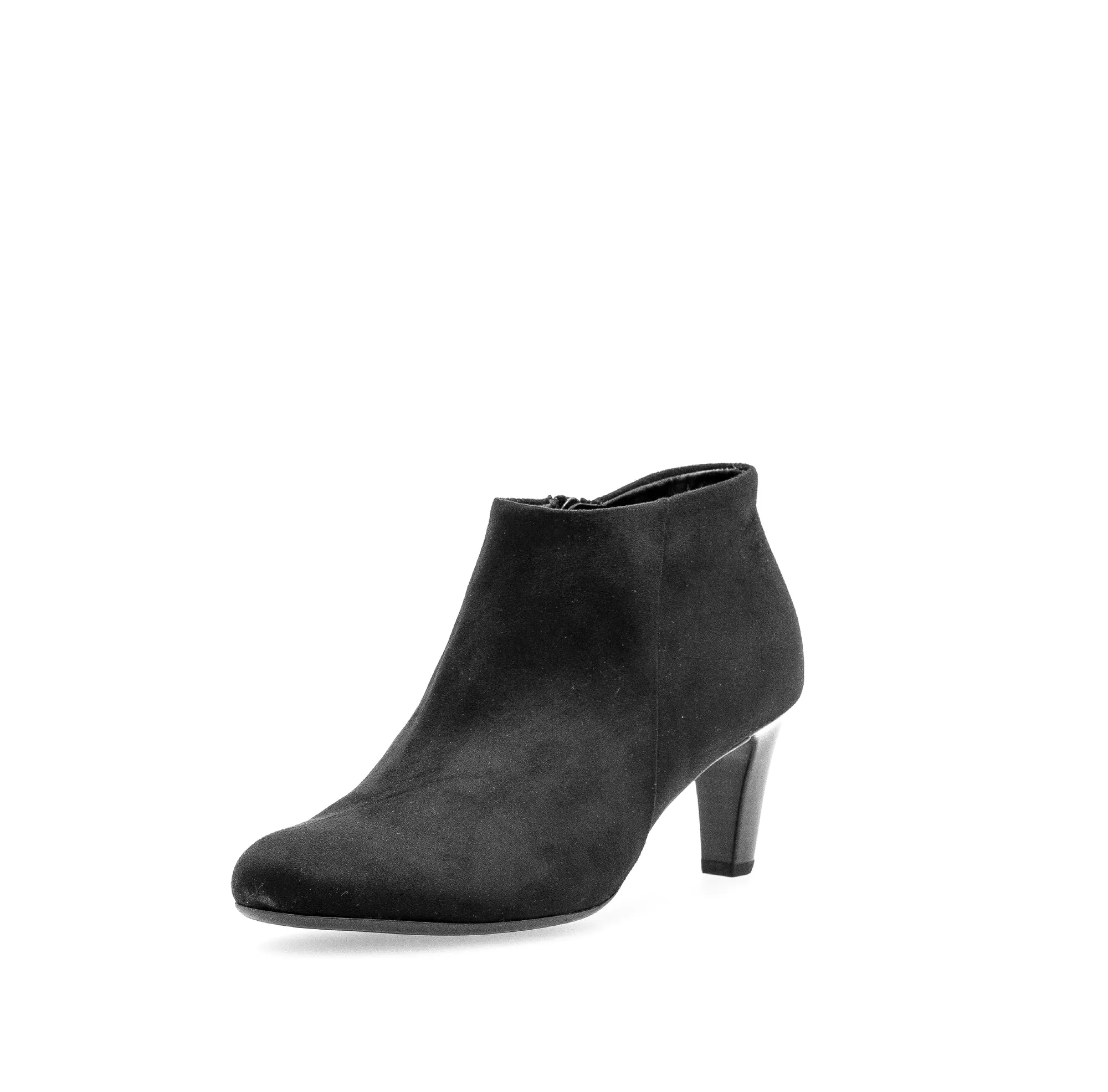 GABOR Black Suede Round Toe Low Heel Shoe Boot 85047