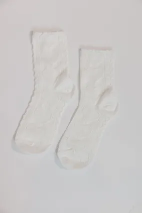 Heart Design Socks in White