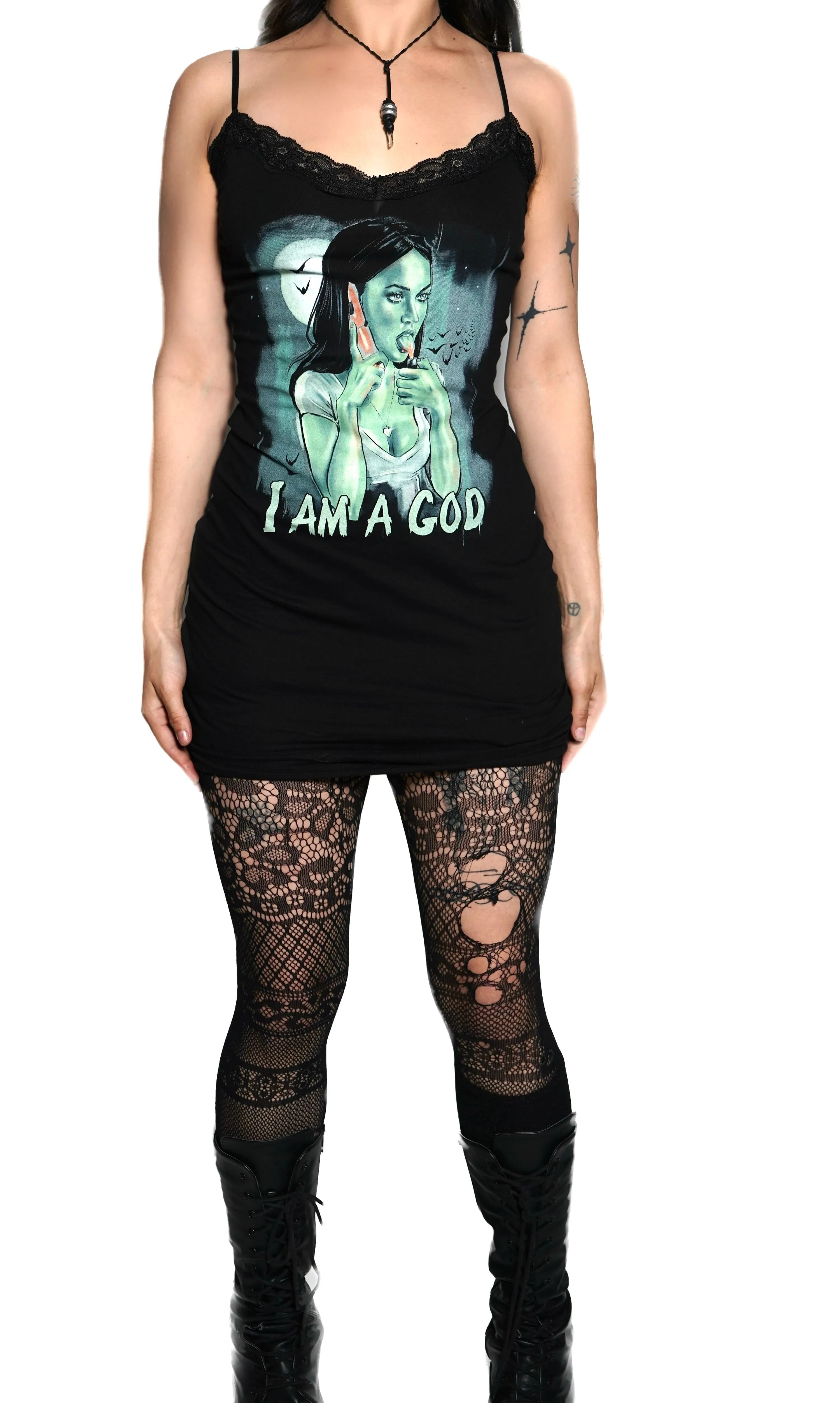 Jennifer's Body Lace Strap Dress "I am God"