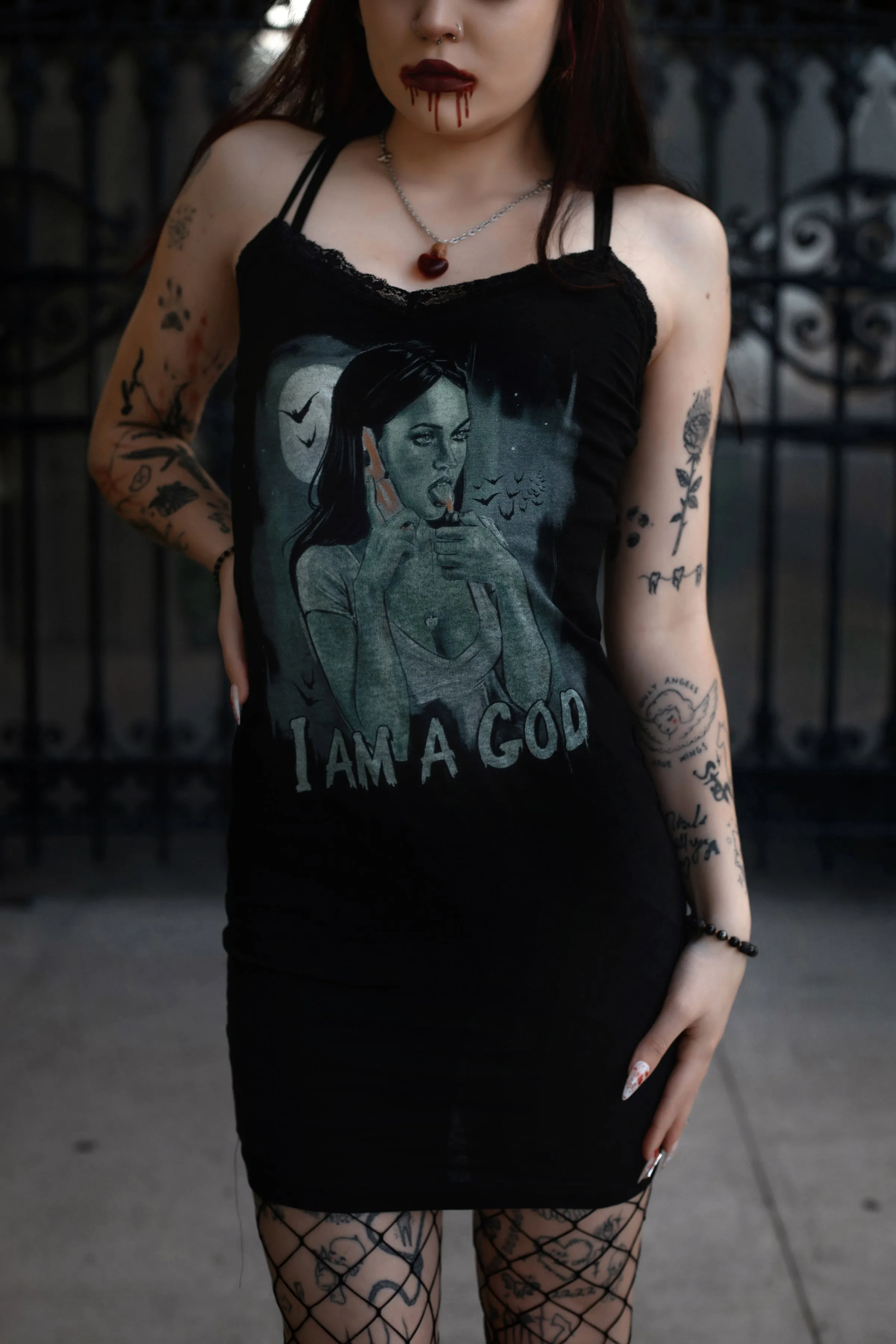 Jennifer's Body Lace Strap Dress "I am God"